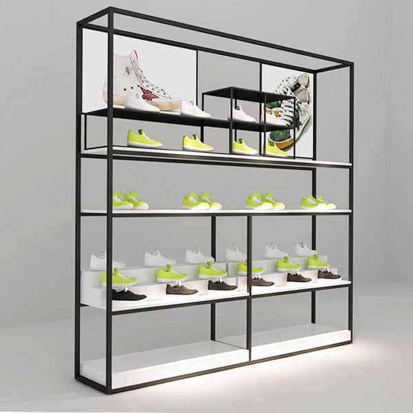 オープンシェルフ アイアン製ディスプレイラック 小物展示に便利で靴