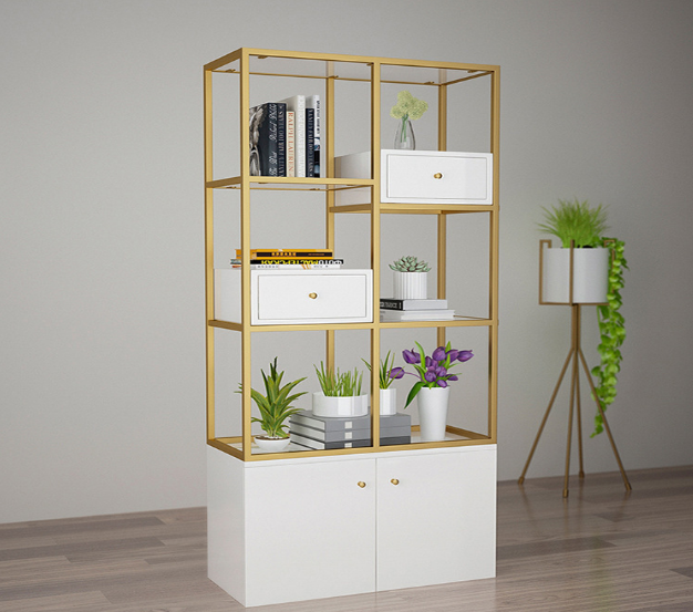 オープンシェルフ 錬鉄製無垢材本棚 多層で収納力抜群 | 店舗什器の