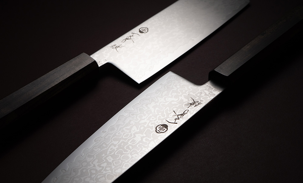 一文字 綾 VG10 ダマスカス 和式三徳包丁 灰檀柄 – 堺一文字光秀