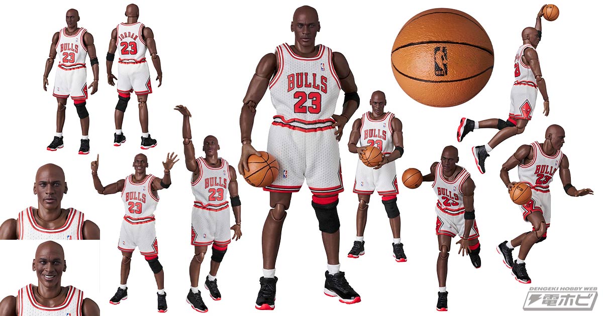 NBAシカゴ・ブルズのホームユニフォームを着た「マイケル・ジョーダン