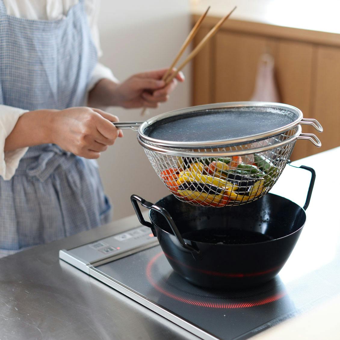 la base/ラバーゼ/IH対応・鉄揚げ鍋セット（22cm） - 北欧、暮らしの道具店