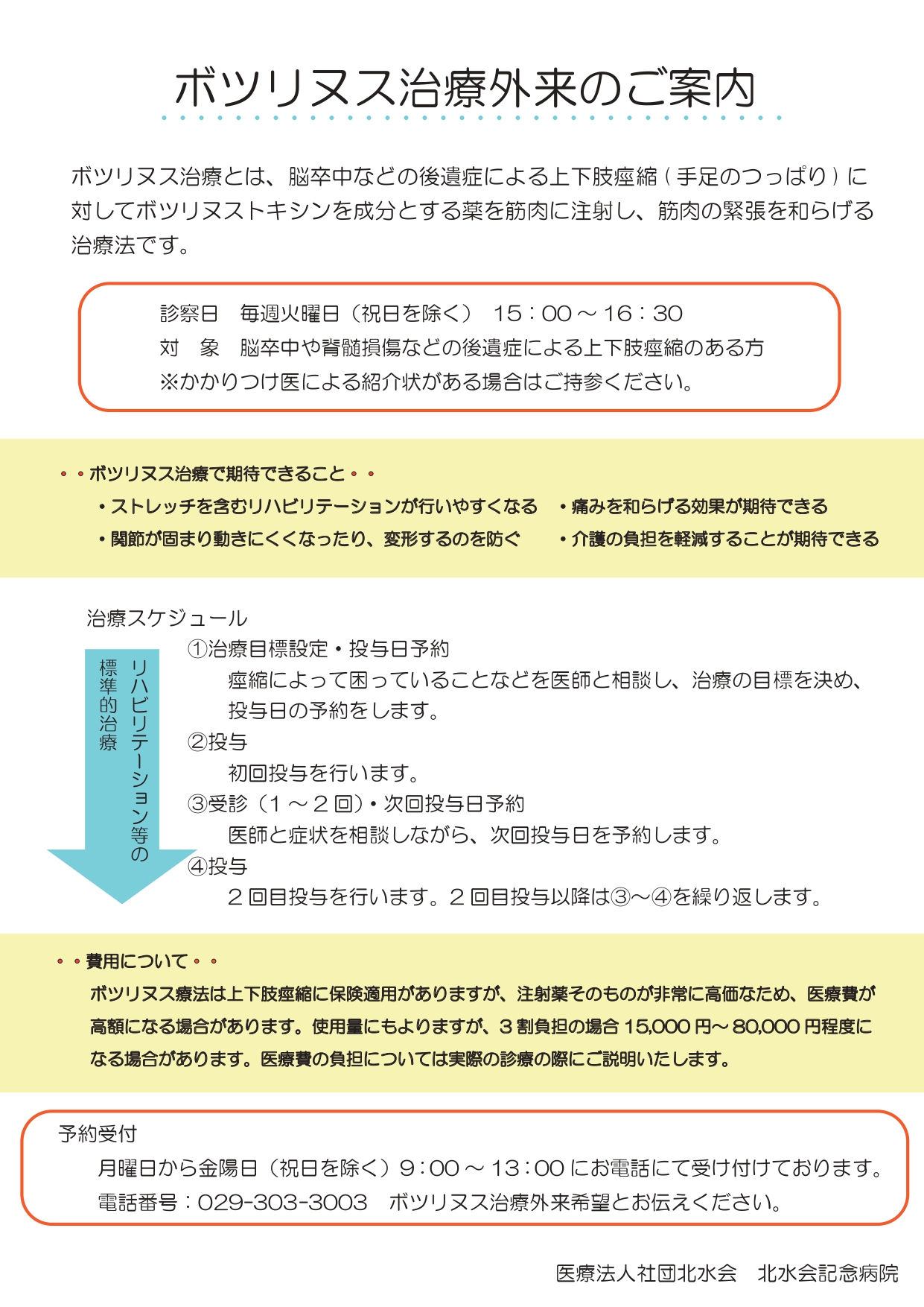 ボツリヌス治療外来のご案内（4/15より） - 北水会記念病院