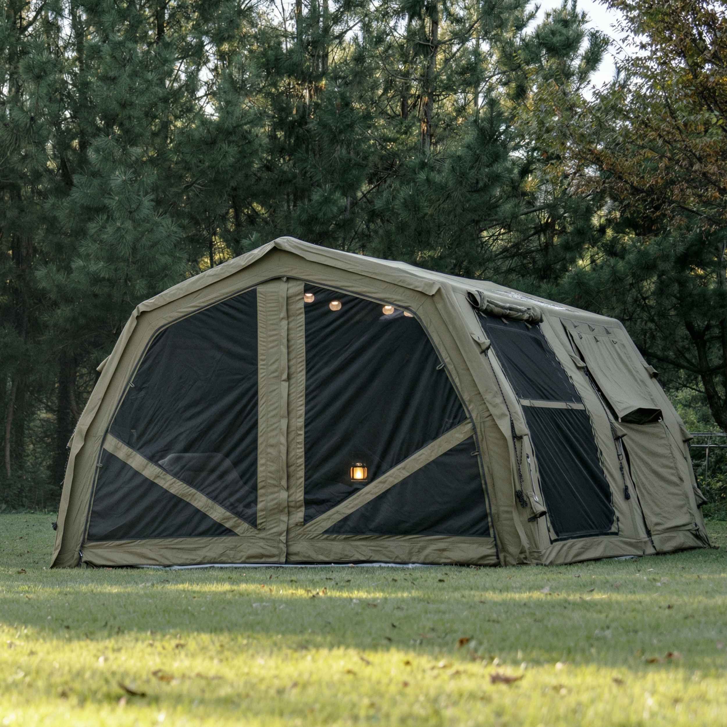 Coody Familia AirTent 17.2 Pro Forest Green- Inflatable Tent for