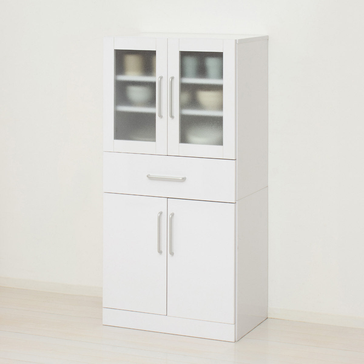 食器棚 幅60cm 高さ120cm メラミン すりガラス 背面化粧 – ハウジー