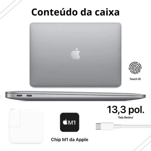 Macbook Air M1 256gb 8gb Ram 13.3 Cinza-espacial 2020 Novo Cinza