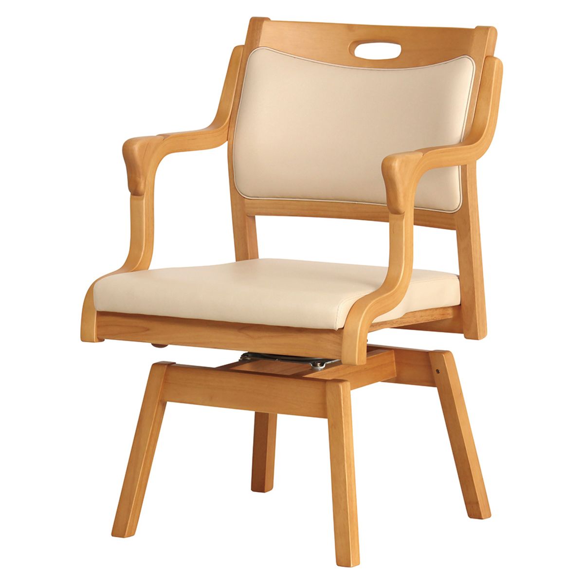 ひじ付回転チェア Care-111-RAC｜貞苅椅子の木製椅子