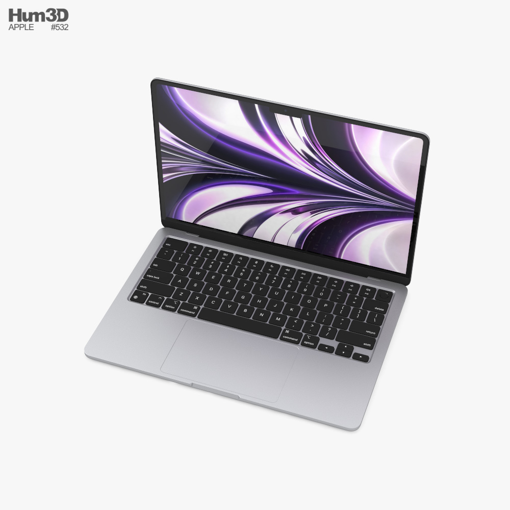 アップル マックブック エア M2 2022 スペースグレイ 3Dモデル