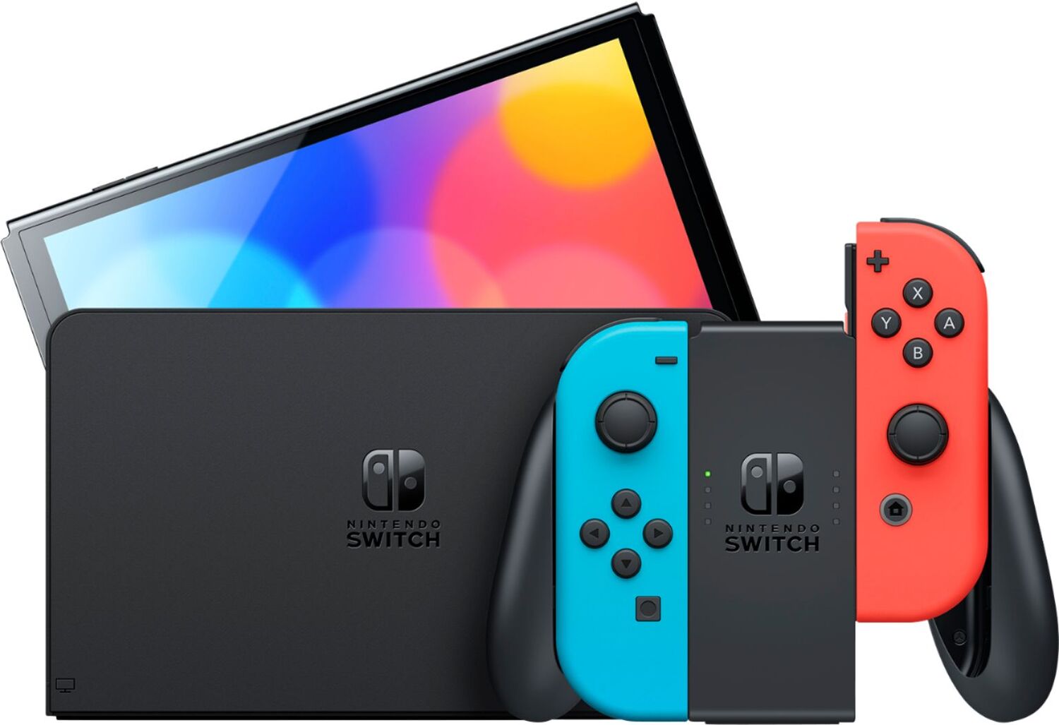 Игровая консоль Nintendo Switch OLED (неоновый красный/неоновый