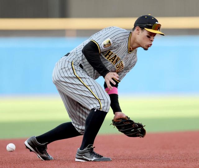 阪神・佐藤輝明が痛恨適時失策 オスナが放った正面の打球を後逸 リード