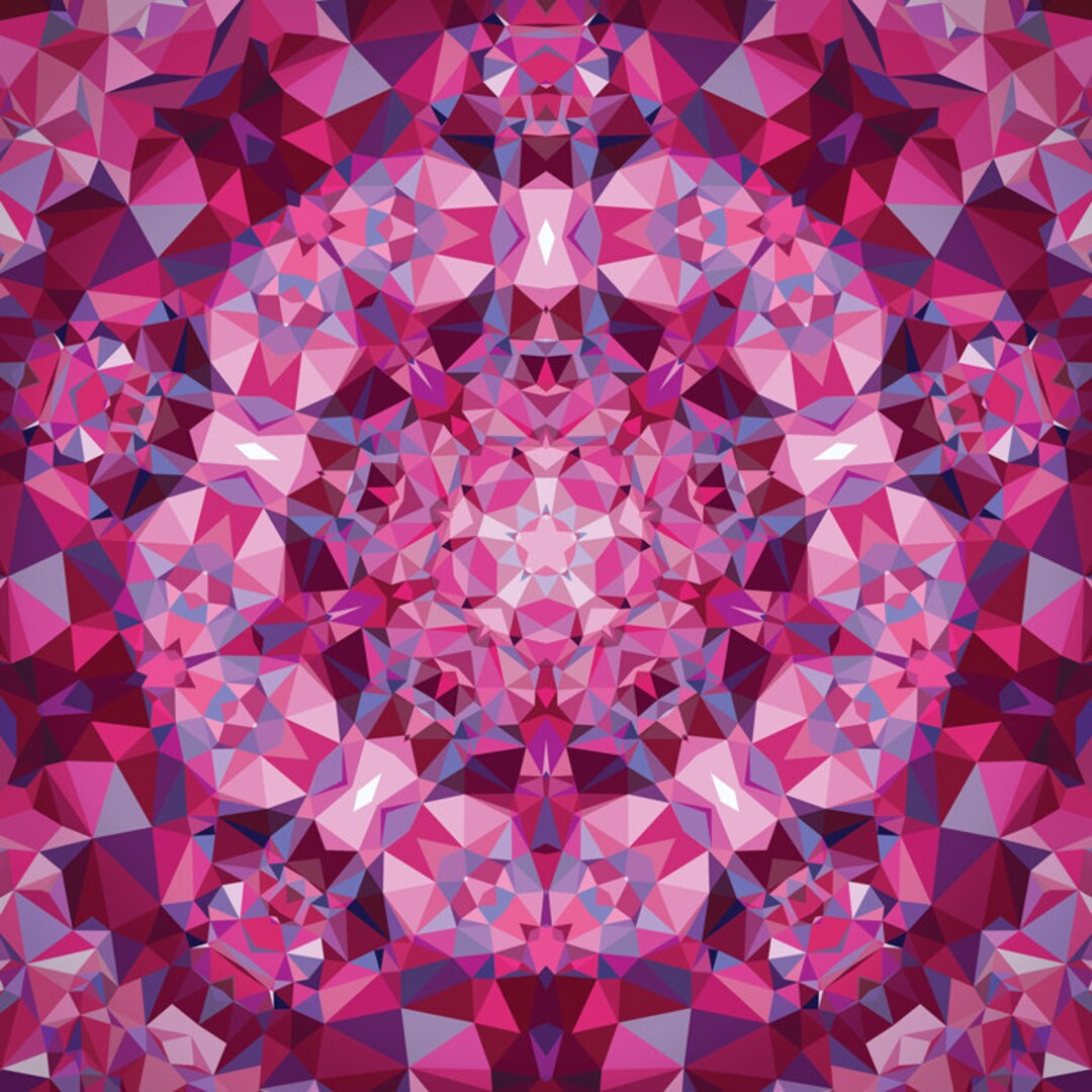 Gradients Kaleidoscope Pink Digital Print Panel From Moda - Etsy
