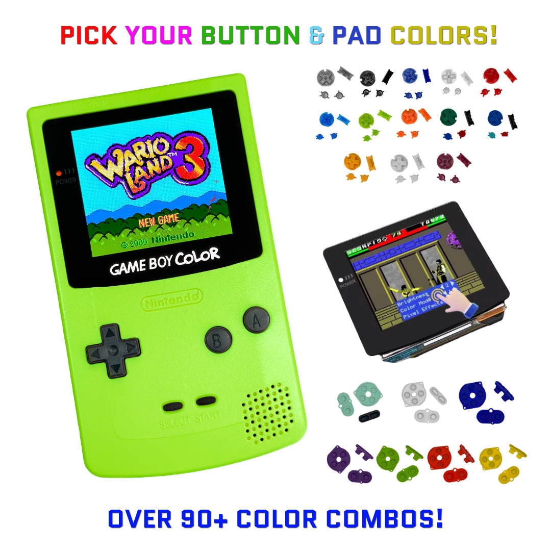 Nintendo Game Boy Color Kiwi Green System Gbc AMOLED OLED Q5 Xl