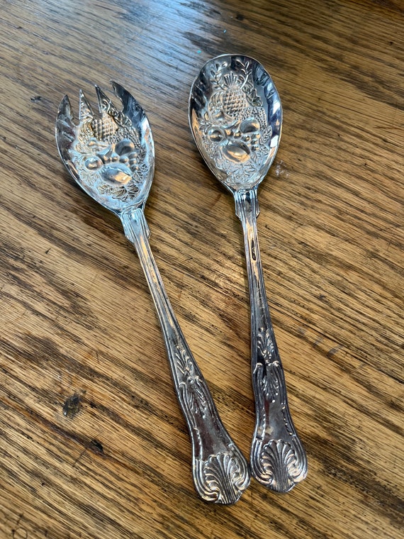 Serving Set EPNS A1 Sheffield England Silver Plate Fruit Pattern