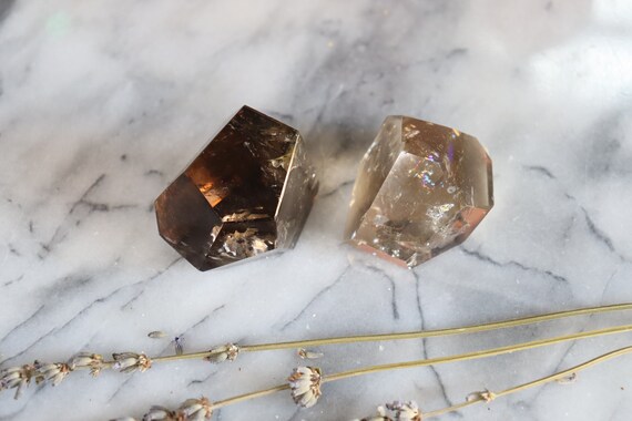 虹の付いたスモーキークォーツフリーフォーム - Etsy 日本