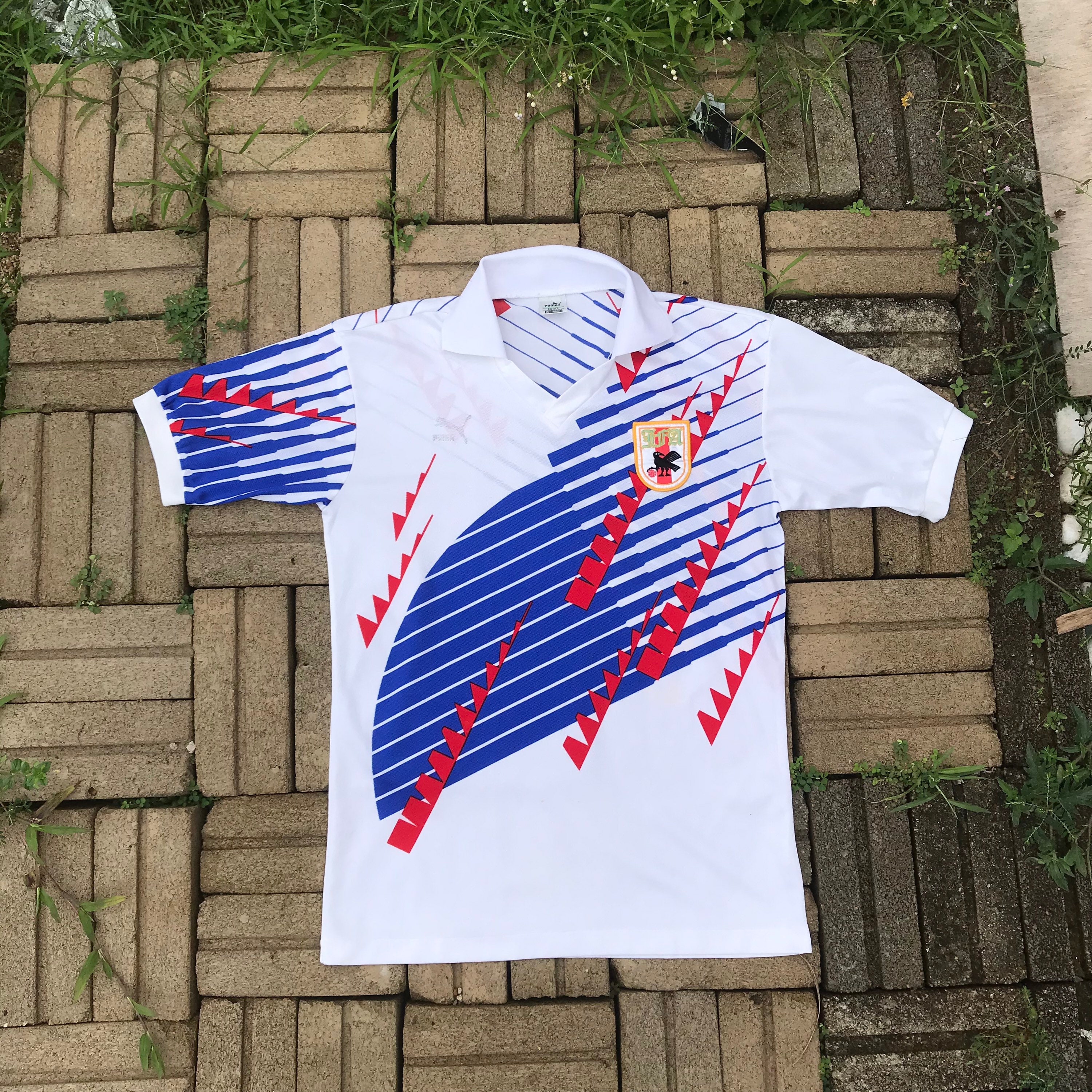 Rare Vintage Japan Football 1993 Jersey JFA Jersey Flame Stripe by