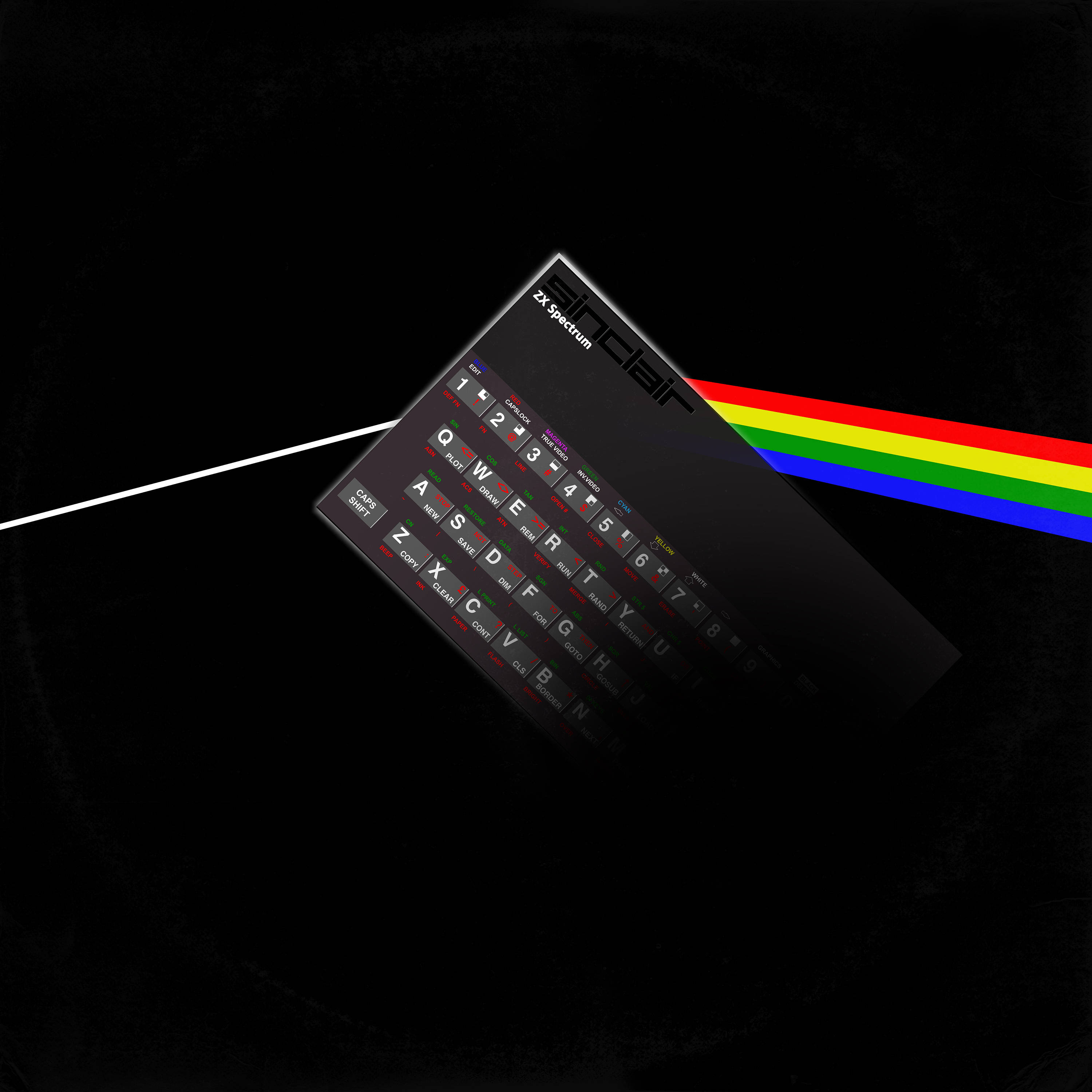 Retro ZX Sinclair Spectrum Computer 48k / Pink Floyd Dark Side of