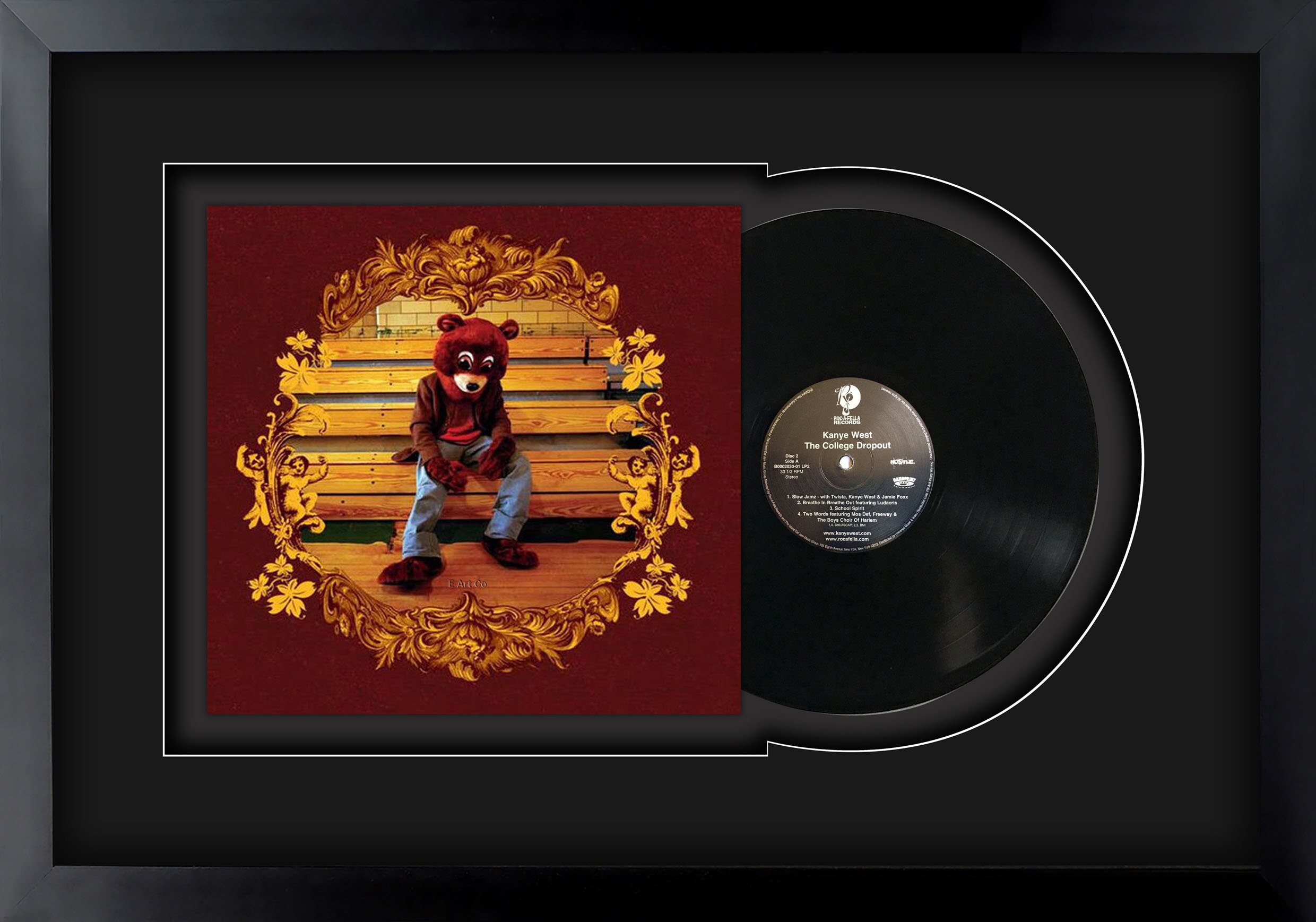 Kanye West ,the College Dropout, Vinyl LP Record Framed and Ready