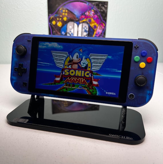 Transparent Blue - Black Accents + Colorful ABXY - Custom Switch