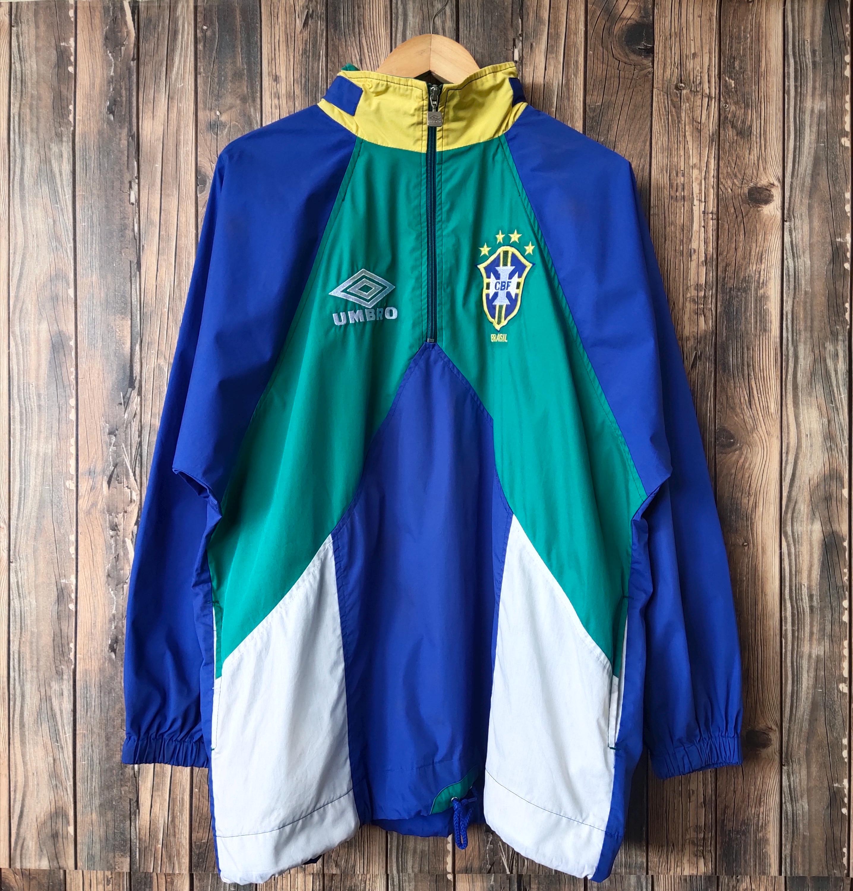 Vintage 90s DISTRESSED Brazil Football by Umbro Track Jakcet