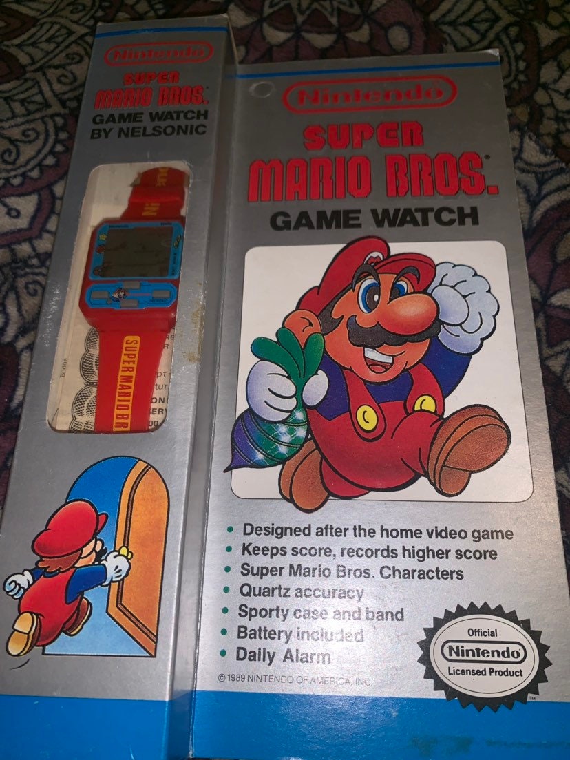 Nintendo Red Super Mario Bros Game Watch by Nelsonic Mint Unused
