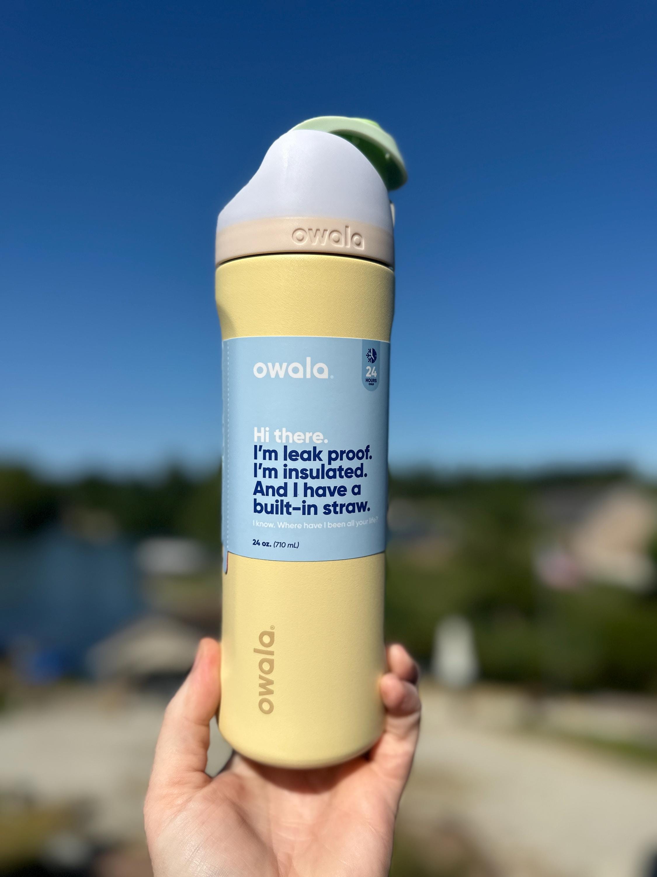 Custom Engraved Owala Bottle-light Yellow Owala-24oz Owala