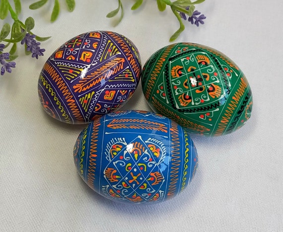 ウクライナのピサンカ 3 個セット、イースターエッグ、手作りの