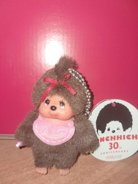 Vintage Rare 30th Anniversary Monchhichi Sekiguchi Key Chain Doll