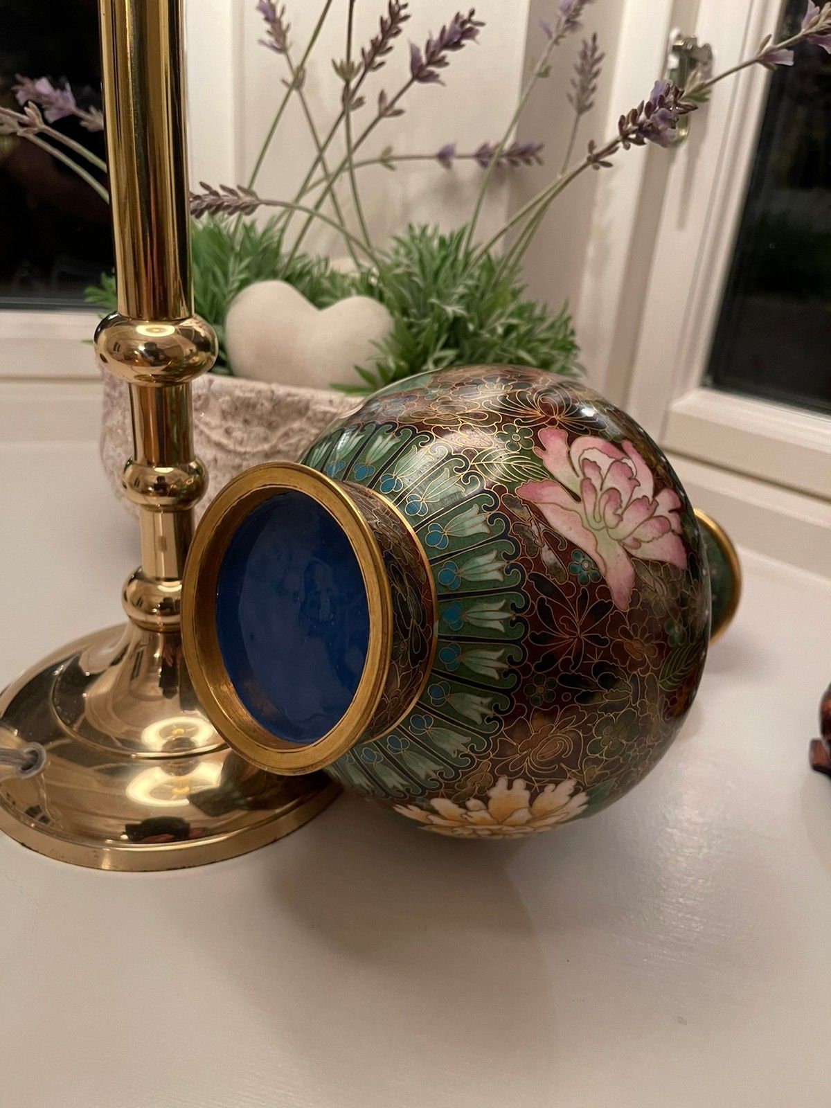 18/1900 年代の中国製セミアンティーク / ヴィンテージ七宝焼き花瓶