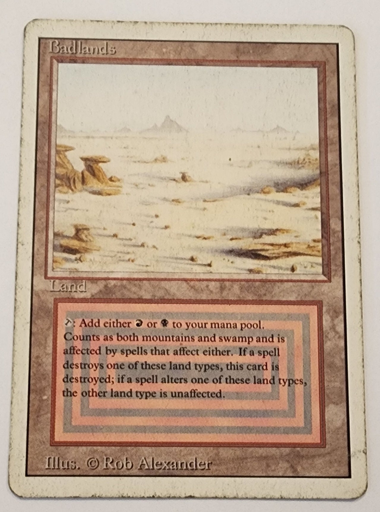 MTG - Magic the Gathering - Revised - Badlands Dual Land - Heavily