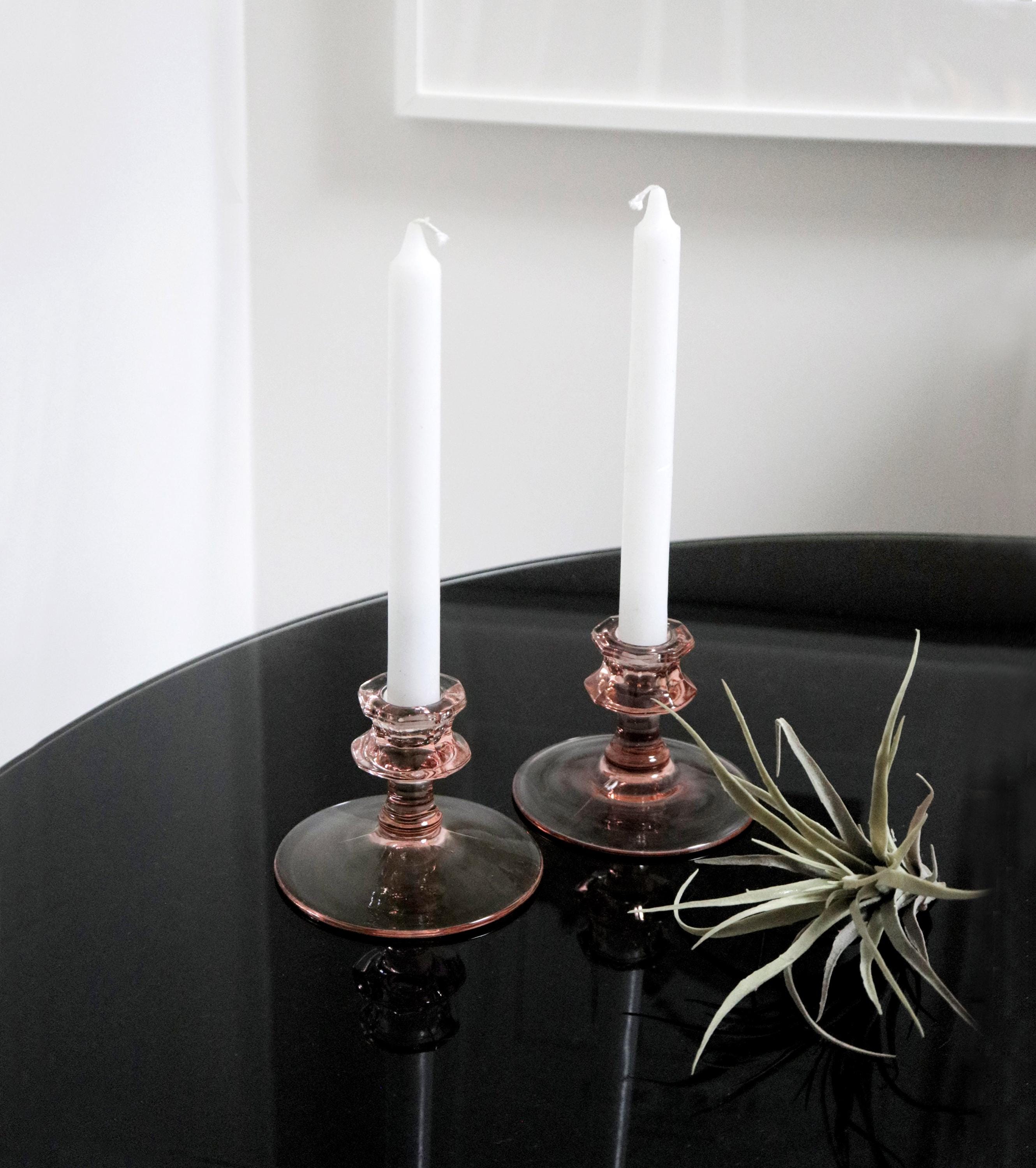 現状渡し（欠けあり）ヴィンテージ ライトピンクガラスキャンドル