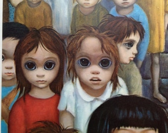 Keane Alone BIG EYES Vintage Lithograph Litho Margaret Keane 1960s