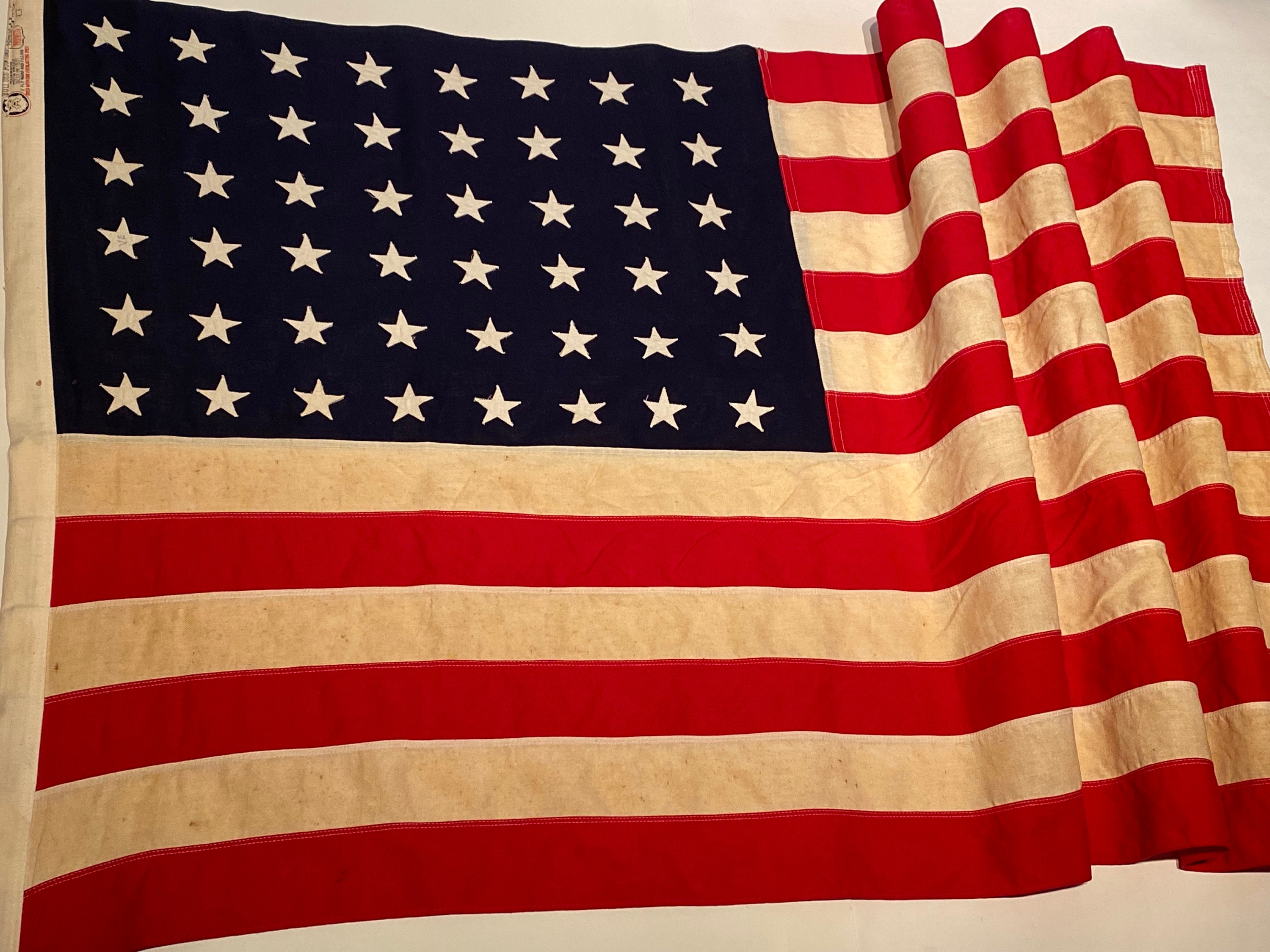Antique 48 Star American Flag Mid Century 40s 1950s Wwii