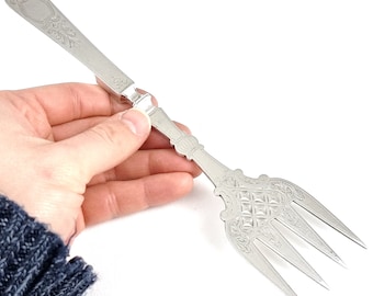 見事なサービング フラットウェア、サービング フォーク、シルバー