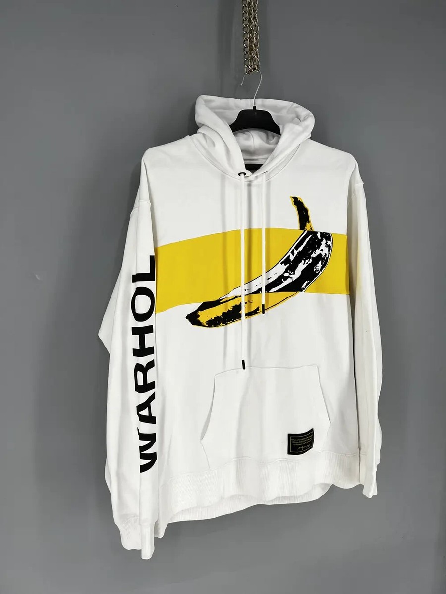 ZARA x Andy Warhol White Hoodie Banana Pop Art XL Men's Oversized