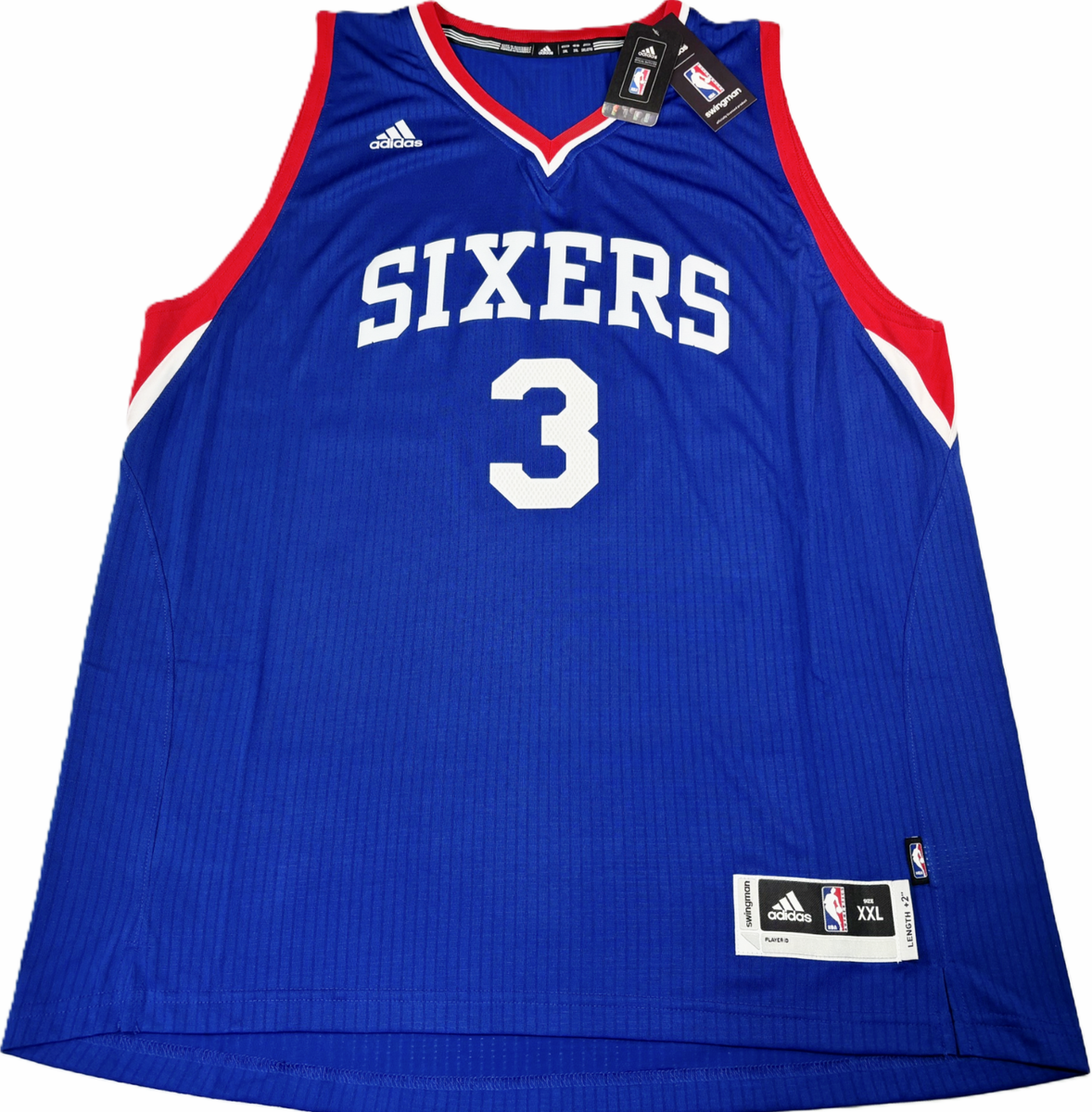 RETRO-NWT-2XL ALLEN IVERSON PHILADELPHIA 76ERS BLUE SWINGMAN NBA