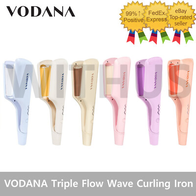 VODANA Triple Flow Wave Curling Iron 25mm 32mm 40mm Hair Curler