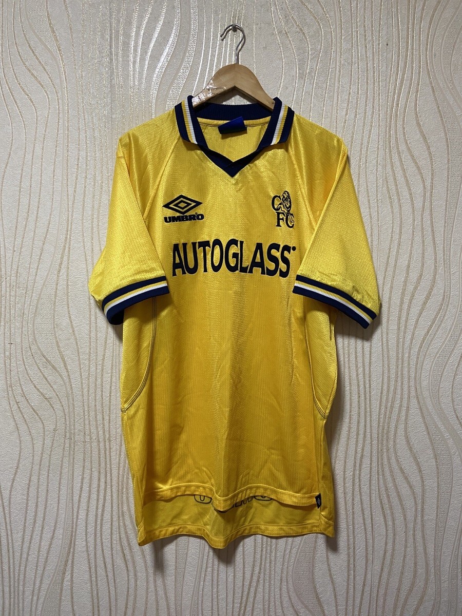 CHELSEA 1999 2000 THIRD FOOTBALL SHIRT SOCCER JERSEY UMBRO YELLOW