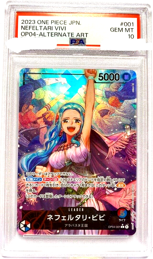 PSA 10 One Piece Card Nefertari Vivi OP04-001 L Parallel Leader
