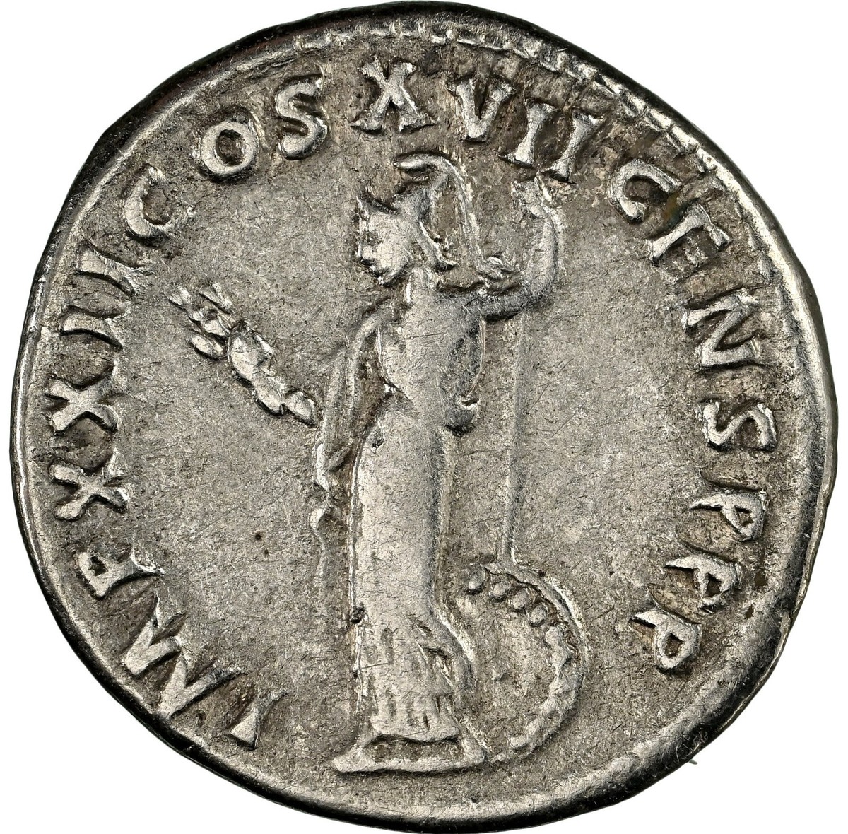 EMPIRE Emperor Domitian 95 AD NGC w/ MINERVA Rome Ancient Silver