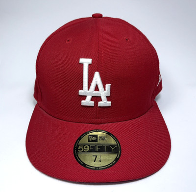 New Era 59fifty 7 1/4 LA Dodgers Red Baseball Cap Hat Authentic | eBay