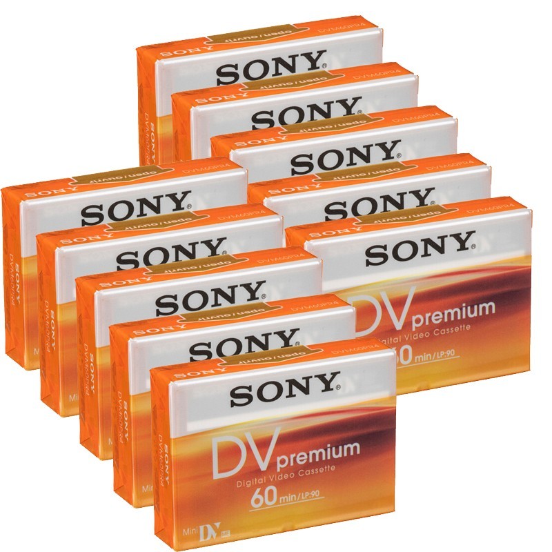 10 Pack Sony Premium DV 60 Minute Mini DV Tape Cassette, DVM60PR4