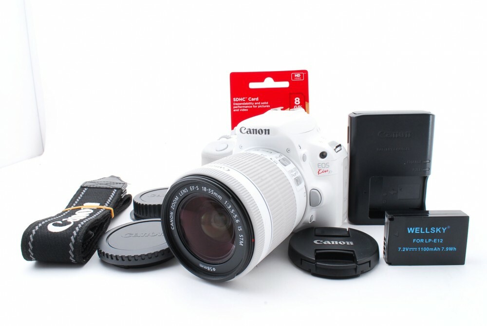 Canon EOS Kiss X7/Rebel SL1/100D 18.0MP 18-55mm White [Exc+++] w