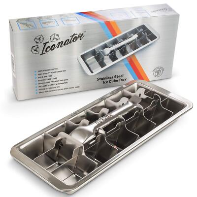 Easy Removal Metal Ice Trays with Handle - Stainless Steel Ice