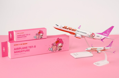 Jeju Air X Sanrio Kitty, My Melody, Cinnamoroll Airplane 1:200