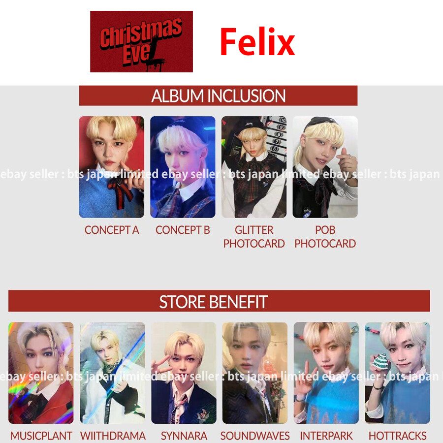 Stray Kids Felix Christmas EveL Official Photocard CONCEPT GLITTER