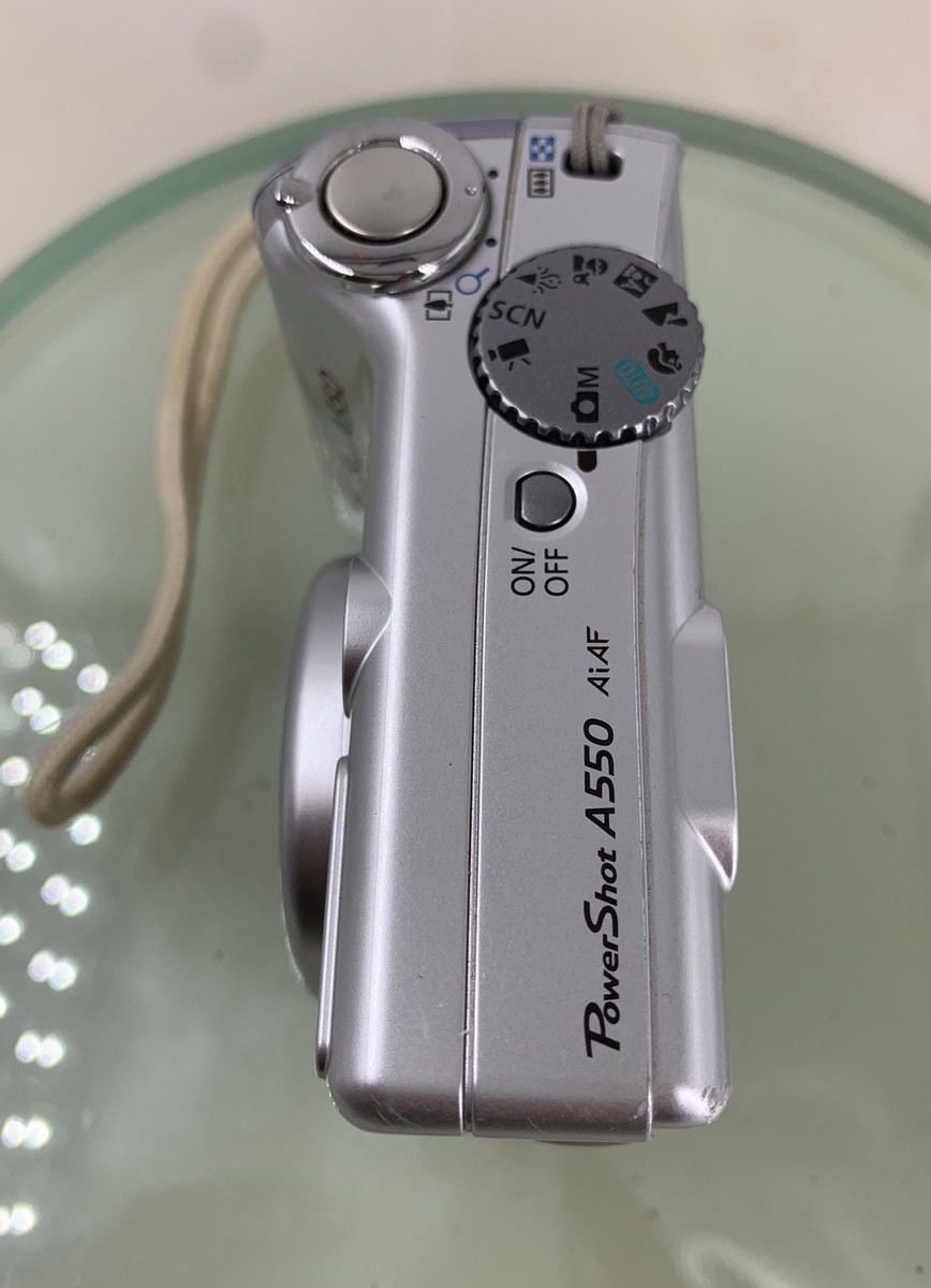CANON POWERSHOT A550 7.1MP CAMERA WITH 1.0GB SD CARD SILVER TESTED