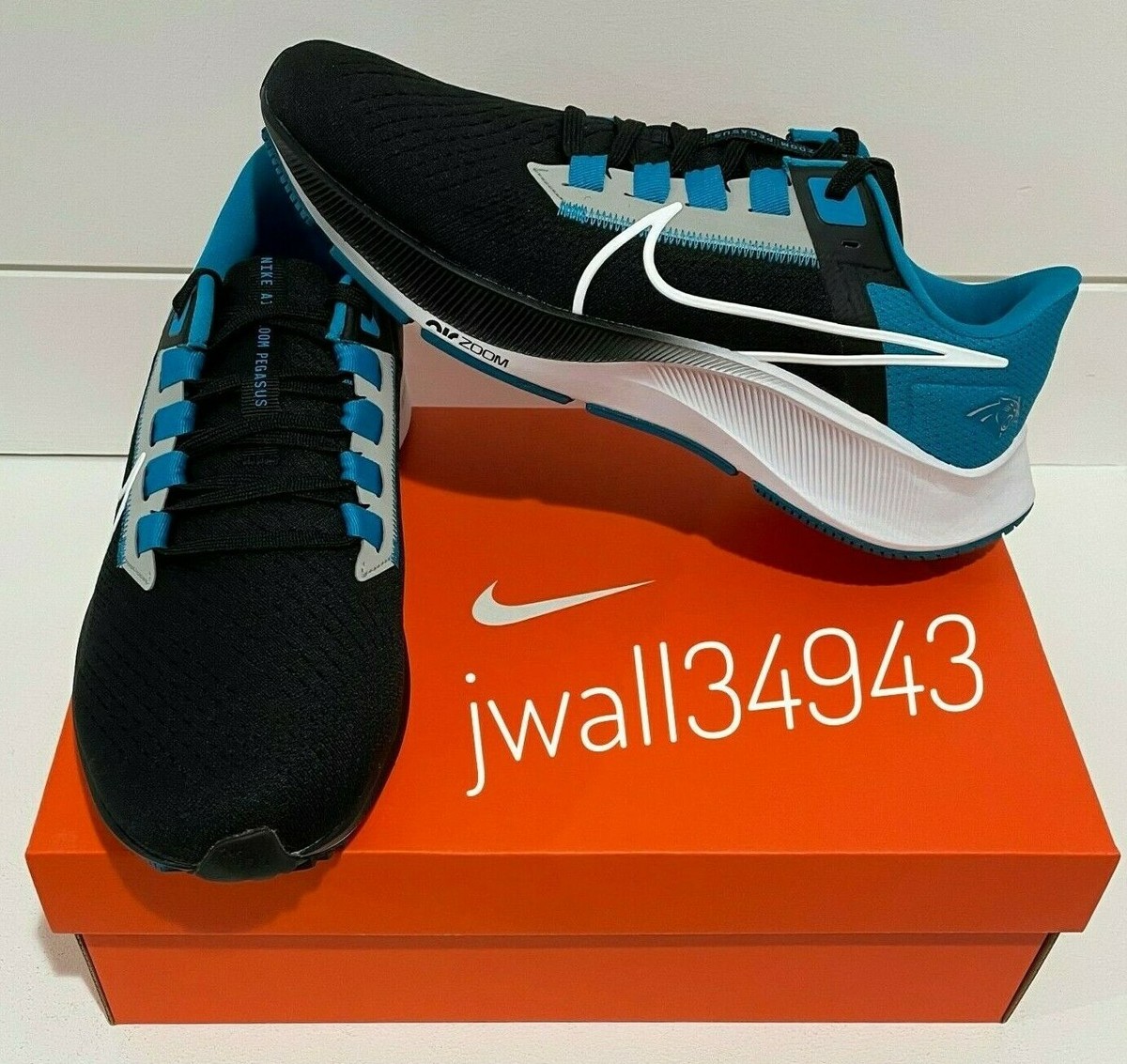 Nike Carolina Panthers NFL Air Zoom Pegasus 38 Running Shoe