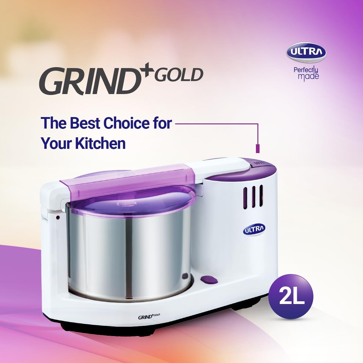 Elgi Ultra 2 Litre Grind+ Gold Table Top Wet Grinder 220V Express