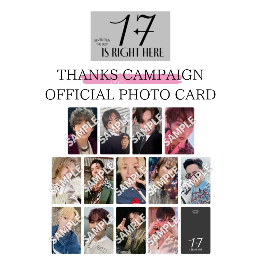 SEVENTEEN 17 IS RIGHT HERE THANKS CAMPAIGN OFFICIAL PHOTO CARD | eBay