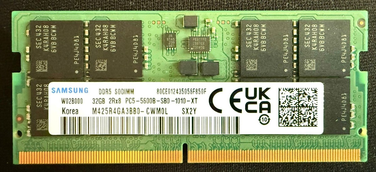 Samsung 16GB DDR5-5600 SO-DIMM Laptop Memory M425R2GA3BB0-CWM for