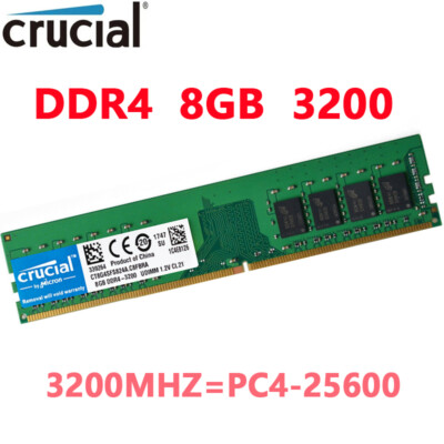 Crucial DDR4 8GB 3200Mhz PC4-25600 288pins Desktop Memory Dimm Ram